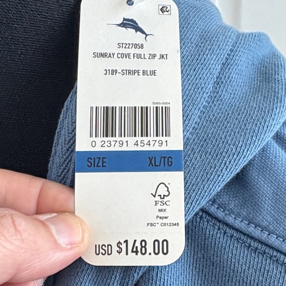 Tommy Bahama Men's Blue Hooded Jacket - Picture 4 of 13